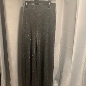 Metallic black dress pants